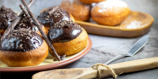 vegan doughnut sufganiyot for hanukkah with jelly