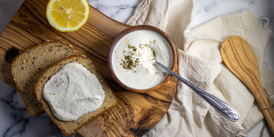 Vegan cashew based labaneh cheese
