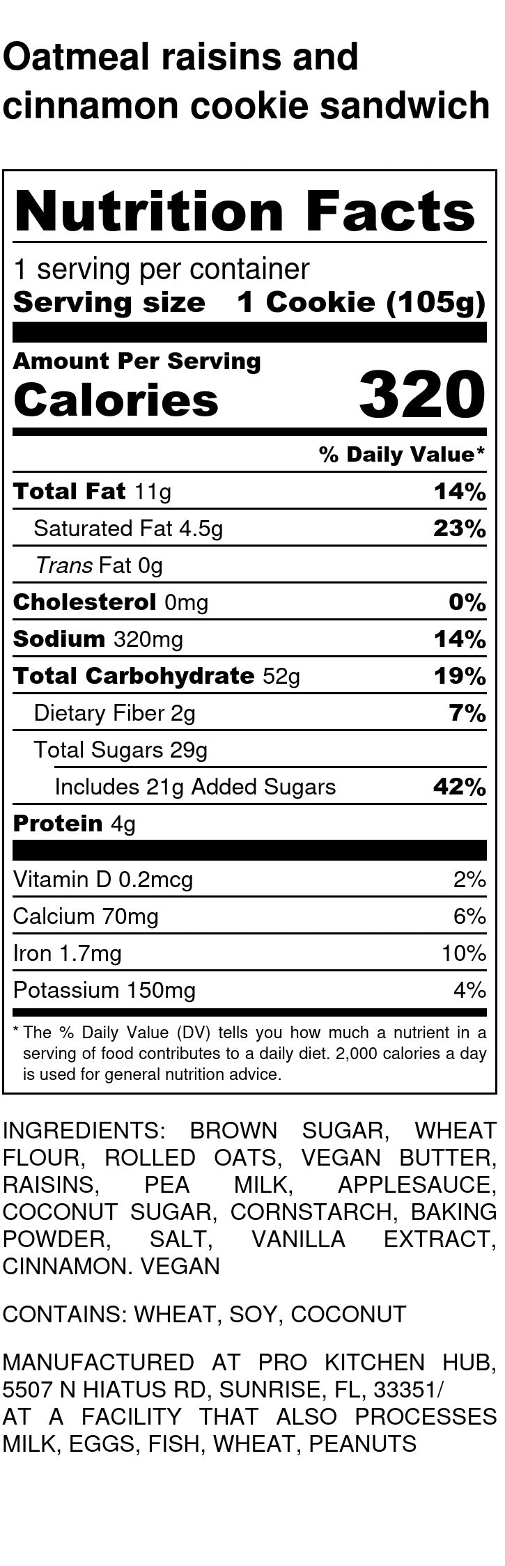 Oatmeal Raisin Cookie Sandwich